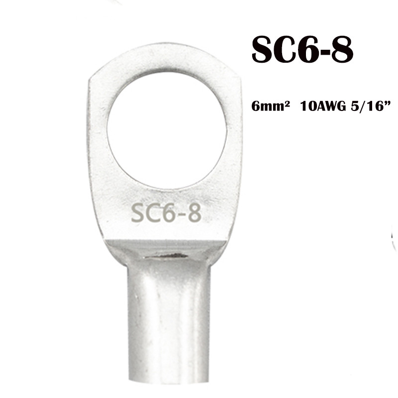 50 gab. Skrūvju caurums Konservēts varš Kabeļu uzgaļi Akumulatora spaiļu komplekts Vadu spaiļu savienotājs 4mm-10mm SC4-4/5/6 SC6-5/6 SC10-6/8