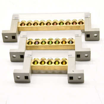 Σειρά σύνδεσης μπλοκ ακροδεκτών 1 PC 5 7 10 οπές Γείωση Κουτί διανομής χάλκινης ράβδου Βίδες Σύνδεσμος τύπου υψηλής γέφυρας