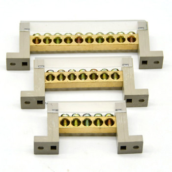 Σειρά σύνδεσης μπλοκ ακροδεκτών 1 PC 5 7 10 οπές Γείωση Κουτί διανομής χάλκινης ράβδου Βίδες Σύνδεσμος τύπου υψηλής γέφυρας