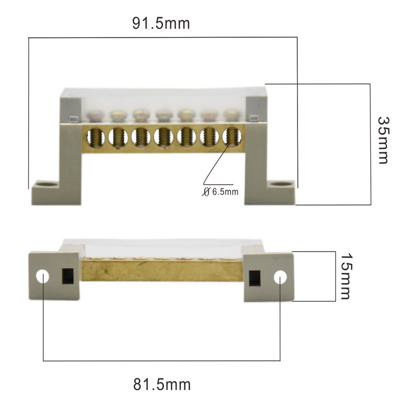 1PC Клемен блок Ред за свързване 5 7 10 Дупки Заземяване Медна шина Разпределителна кутия Винтове Конектор тип висок мост