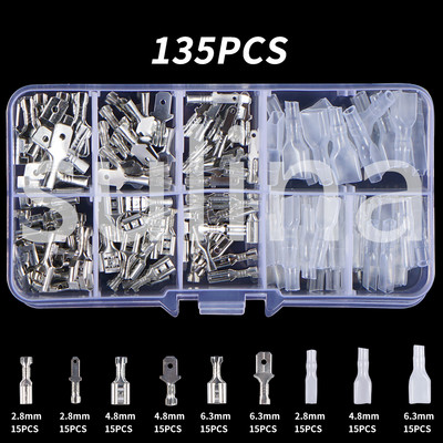 150/210/270KOM Izolirani muški ženski konektor za žicu 2,8/4,8/6,3 mm stezaljke za stezanje električne žice Spajasti konektori Razni komplet