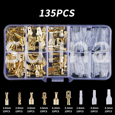 150/210/270KOM Izolirani muški ženski konektor za žicu 2,8/4,8/6,3 mm stezaljke za stezanje električne žice Spajasti konektori Razni komplet