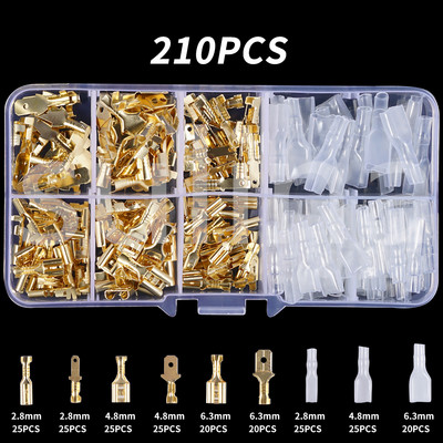 150/210/270KOM Izolirani muški ženski konektor za žicu 2,8/4,8/6,3 mm stezaljke za stezanje električne žice Spajasti konektori Razni komplet