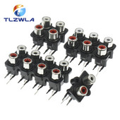 5PCS 2/4/6/8 rupa RCA ženski stereo audio utičnica AV audio ulazna utičnica konektor Lotus red pojačalo sučelje priključak signala