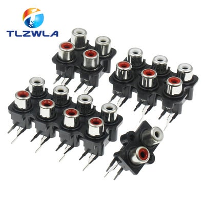 5PCS 2/4/6/8 Hole RCA Female Stereo Audio Jack AV υποδοχή εισόδου ήχου Σύνδεση σήματος διεπαφής Lotus Row Amplifier