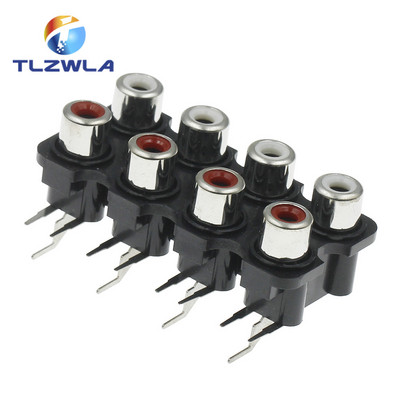 5PCS 2/4/6/8 rupa RCA ženski stereo audio utičnica AV audio ulazna utičnica konektor Lotus red pojačalo sučelje priključak signala