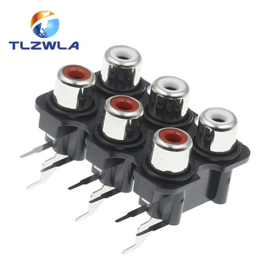 5PCS 2/4/6/8 rupa RCA ženski stereo audio utičnica AV audio ulazna utičnica konektor Lotus red pojačalo sučelje priključak signala