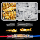 120/200 komada Kutija 1 do 2 3,5 mm mjedeni terminal konektora s mecima, muški i ženski s poklopcem, priključak, električna žica za automobil