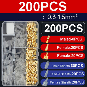 120/200 komada Kutija 1 do 2 3,5 mm mjedeni terminal konektora s mecima, muški i ženski s poklopcem, priključak, električna žica za automobil