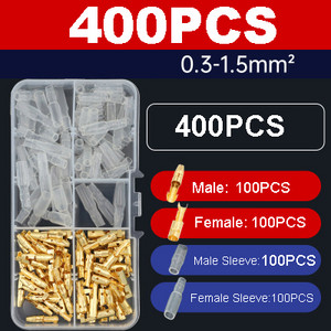 120/200 komada Kutija 1 do 2 3,5 mm mjedeni terminal konektora s mecima, muški i ženski s poklopcem, priključak, električna žica za automobil