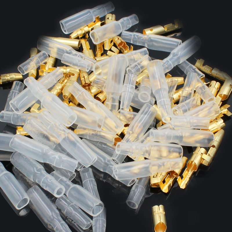 120/200 komada Kutija 1 do 2 3,5 mm mjedeni terminal konektora s mecima, muški i ženski s poklopcem, priključak, električna žica za automobil