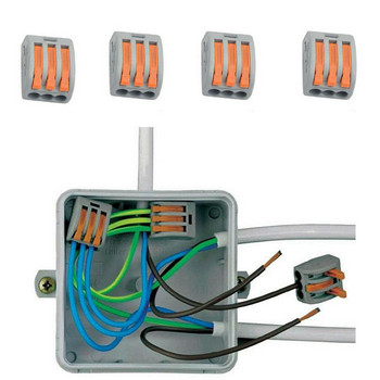 5PCS Клемни блокове с пружинен лост за многократна употреба 222-412 222-413 222-415 Компактни жични кабелни съединители Разклонител за резби за проводници
