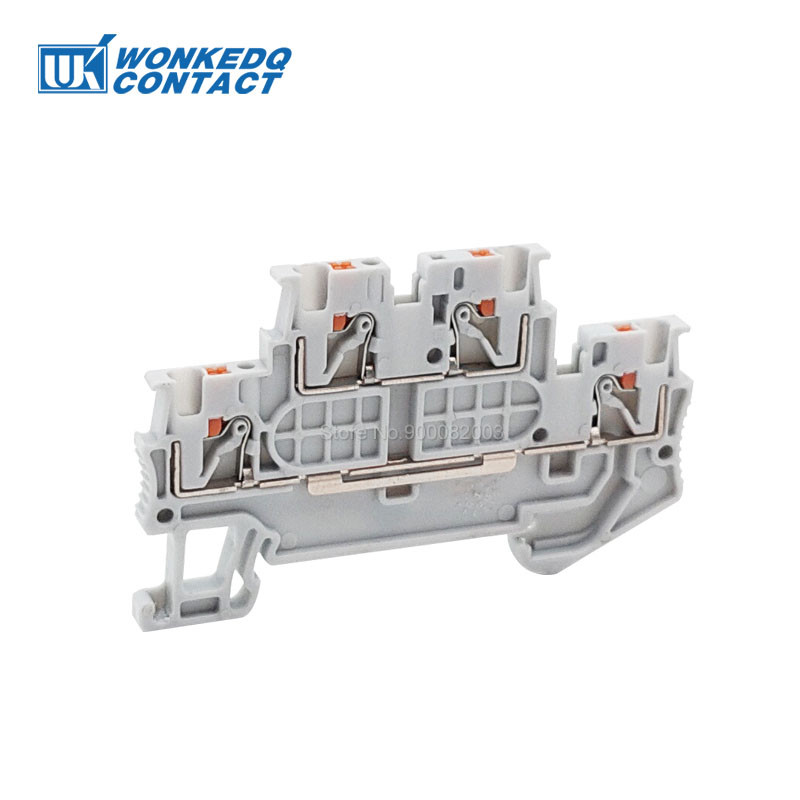 10kom PTTB 1.5/S dvostruki utični priključak s 4 vodiča PT 1.5 kabelski žičani priključak Električni terminalni blok na din šinu PTTB1.5
