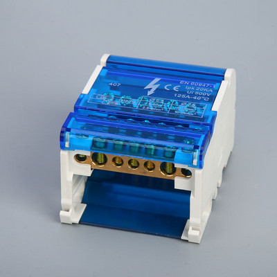 1PC 207 211 215 Termināla bloks Din Rail sadales kārba 407 411 415 160A Plastmasas ūdensnecaurlaidīga sadales kārba