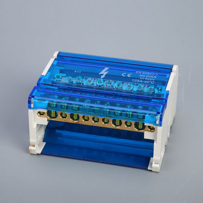 1PC 207 211 215 Termināla bloks Din Rail sadales kārba 407 411 415 160A Plastmasas ūdensnecaurlaidīga sadales kārba