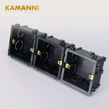KAMANNI Регулируема монтажна кутия Вътрешна касета 86 мм * 85 мм * 50 мм за 86 тип превключвател и контакт Черна кутия за окабеляване