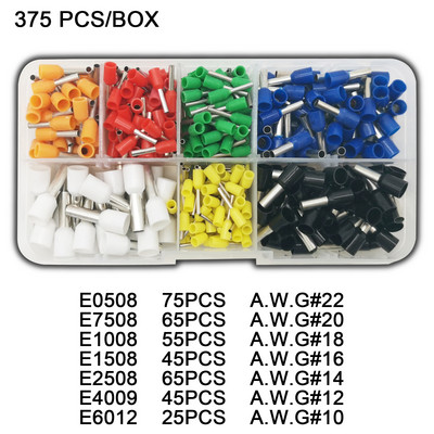 Cjevasti terminal Različiti stilovi Komplet kompleta za presovanje električnih cijevi s ferulom zapakirane u kutije Konektor izolirane žice