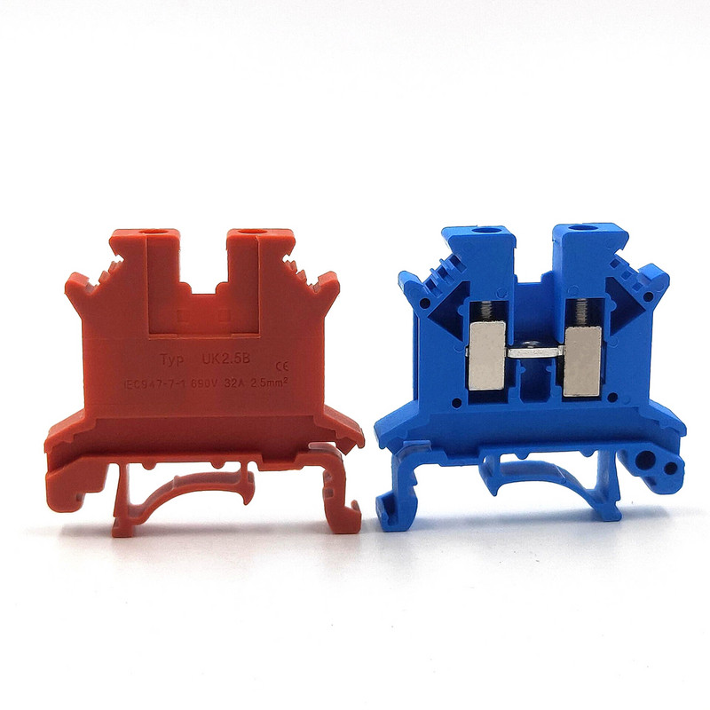 1/5/10PCS Din Rail Terminal Block UK-2.5B Wire Electrical Conductor Univerzalni konektor Vijčani spoj Terminal Strip Block UK