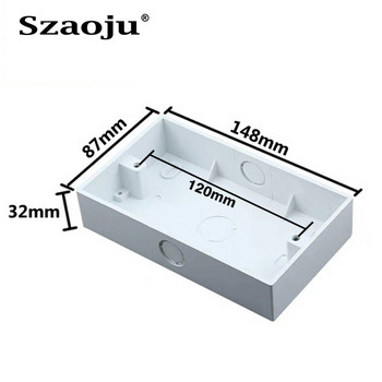 Разклонителна кутия Szaoju 146, европейска, британска, стенен контакт, кутия за монтаж на превключвател, огнеупорна пластмасова кутия 146 * 86 mm, 86 * 86 mm