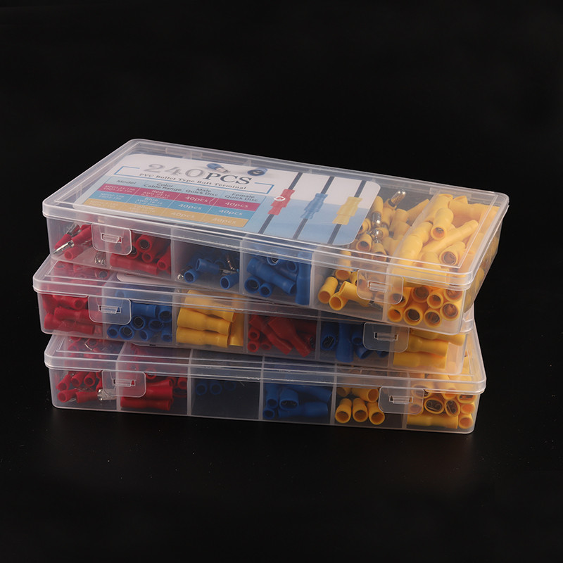 240PCS/u kutiji Mješovito pakiranje Razni izolirani metak/lopatasti set stezaljki za spajanje električnih žica Plavo Žuto Crveno