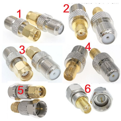 Χρυσό SMA Αρσενικό σε F Θηλυκό Σύνδεσμος F σε SMA RF Connector Προσαρμογέας 1τμχ