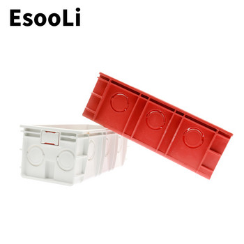 EsooLi Red Super Quality 144mm*67.5mm Вътрешна монтажна кутия Задна касета за 154mm*72mm Сензорен ключ за стенно осветление и USB гнездо