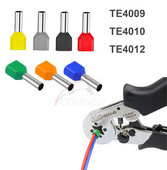 100PCS TE4009 TE4010 TE4012 Dvostruki cijevni terminal bakrene cijevi u obliku paralelne hladno prešane europske terminalne igle