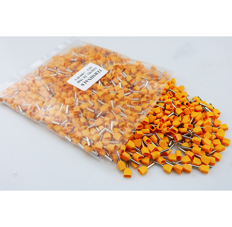 100PCS TE4009 TE4010 TE4012 Dvostruki cijevni terminal bakrene cijevi u obliku paralelne hladno prešane europske terminalne igle