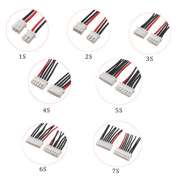 5 τμχ 22AWG Silicone 1S 2S 3S 4S 5S 6S 7S RC Lipo Balancer Battery Charger Plug Wire connector 2,54mm Pitch JST-XH Balancer Cable