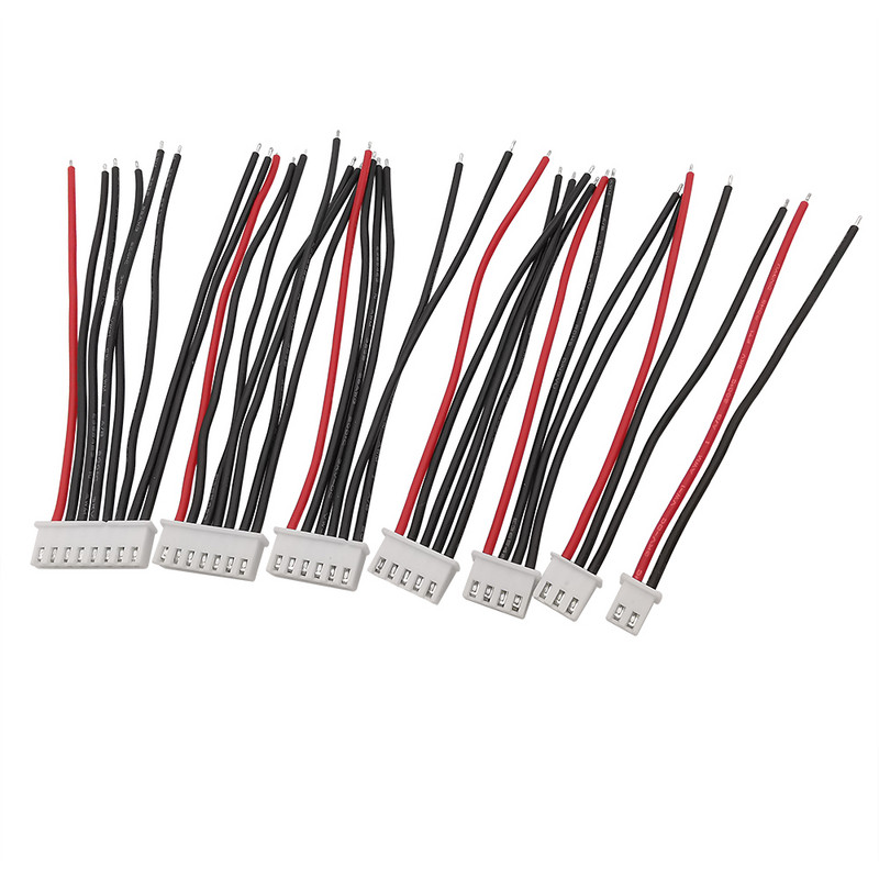 5Pcs 22AWG Silikon 1S 2S 3S 4S 5S 6S 7S RC Lipo Battery Balancer Punjač Utikač Žica Konektor 2.54mm Pitch JST-XH Balancer Kabel