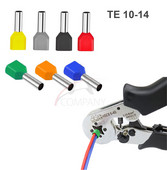 100PCS TE10-14 dvije dvostruke europske igle u obliku priključka tlačne žice predizolirane cijevi