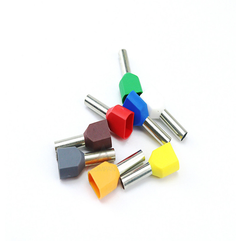 100PCS TE0508 TE0510 TE0512 Dvožična cijev s predizoliranom krajnjom glavom LD4 hladno prešani terminal dva 0,75 kvadrata