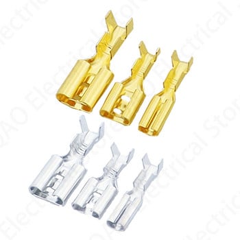 100Pcs 2,8mm 4,8mm 6,3mm βύσμα ελατήριο Θηλυκό Αρσενικό Spade Τερματικά κρύου πρεσαρίσματος Σετ ηλεκτρικών συνδέσμων καλωδίων ηχείων αυτοκινήτου