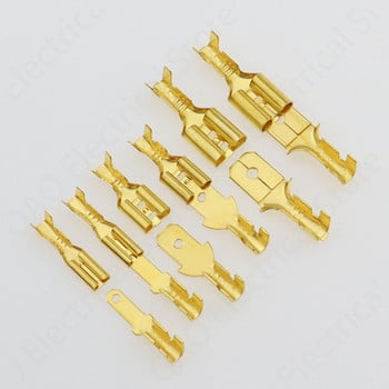 100Pcs 2.8mm 4.8mm 6.3mm щепсел пружина женски мъжки клеми за студено кримпване комплект конектори за електрически проводници