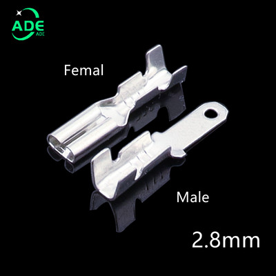 100 gab. 2.8mm 4.8mm 6.3mm kontaktdakšas atsperes vīrišķā lāpsta aukstās gofrēšanas spailes automašīnas skaļruņa elektrisko vadu savienotāju komplekts