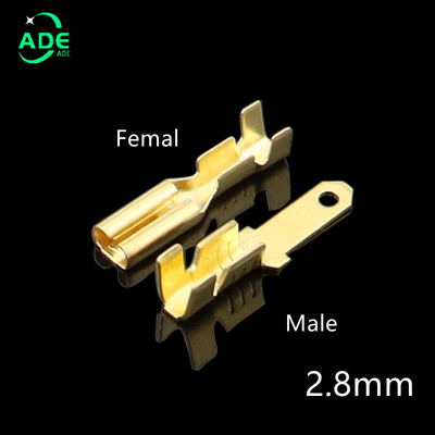 100 gab. 2.8mm 4.8mm 6.3mm kontaktdakšas atsperes vīrišķā lāpsta aukstās gofrēšanas spailes automašīnas skaļruņa elektrisko vadu savienotāju komplekts