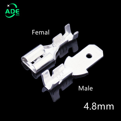 100 gab. 2.8mm 4.8mm 6.3mm kontaktdakšas atsperes vīrišķā lāpsta aukstās gofrēšanas spailes automašīnas skaļruņa elektrisko vadu savienotāju komplekts