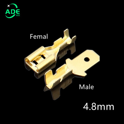 100 gab. 2.8mm 4.8mm 6.3mm kontaktdakšas atsperes vīrišķā lāpsta aukstās gofrēšanas spailes automašīnas skaļruņa elektrisko vadu savienotāju komplekts