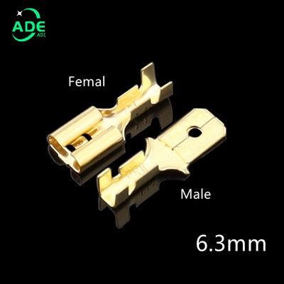 100 gab. 2.8mm 4.8mm 6.3mm kontaktdakšas atsperes vīrišķā lāpsta aukstās gofrēšanas spailes automašīnas skaļruņa elektrisko vadu savienotāju komplekts