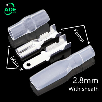 100 gab. 2.8mm 4.8mm 6.3mm kontaktdakšas atsperes vīrišķā lāpsta aukstās gofrēšanas spailes automašīnas skaļruņa elektrisko vadu savienotāju komplekts