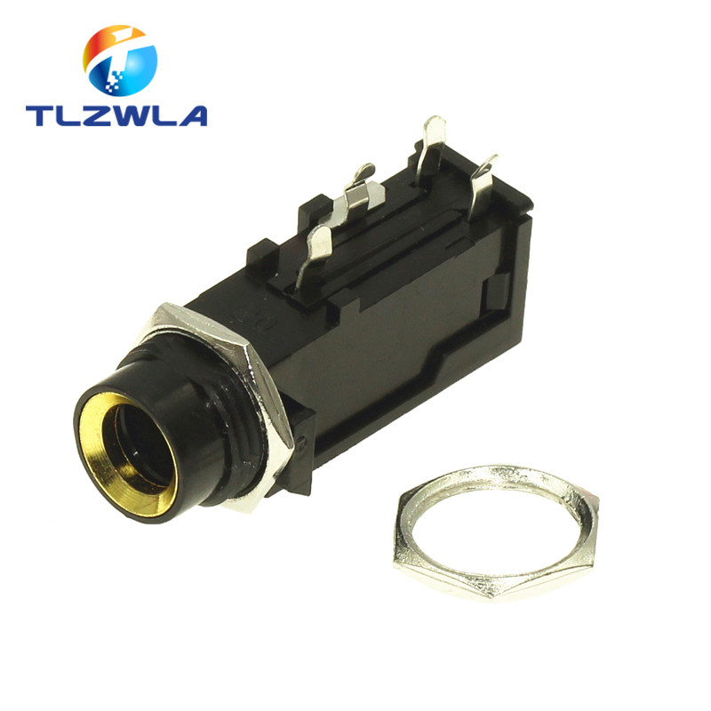 5PCS DIY 6,35 mm / 6,5 mm utičnica pozlaćena 4P stereo dvokanalna mikrofonska utičnica 6,35 /6,5 audio ravni utičnica konektor