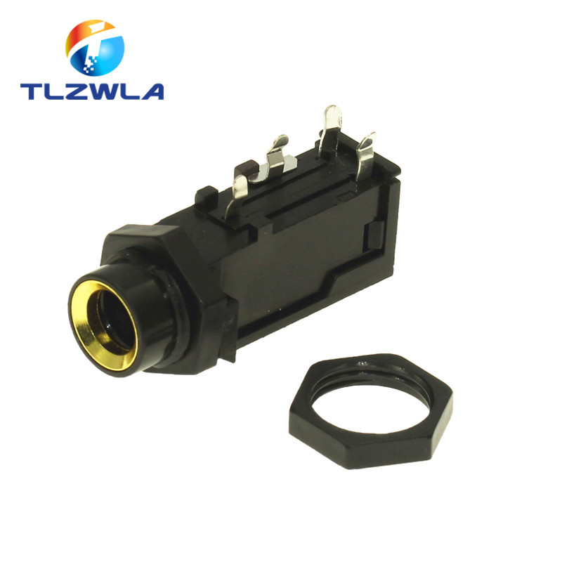 5PCS DIY 6,35 mm / 6,5 mm utičnica pozlaćena 4P stereo dvokanalna mikrofonska utičnica 6,35 /6,5 audio ravni utičnica konektor