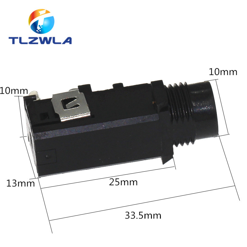5PCS DIY 6,35 mm / 6,5 mm utičnica pozlaćena 4P stereo dvokanalna mikrofonska utičnica 6,35 /6,5 audio ravni utičnica konektor