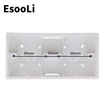 Кутия за външен монтаж на EsooLi 172 мм * 86 мм * 33 мм за 86 тип двойни сензорни превключватели или контакти, приложими за всяка позиция на повърхността на стената