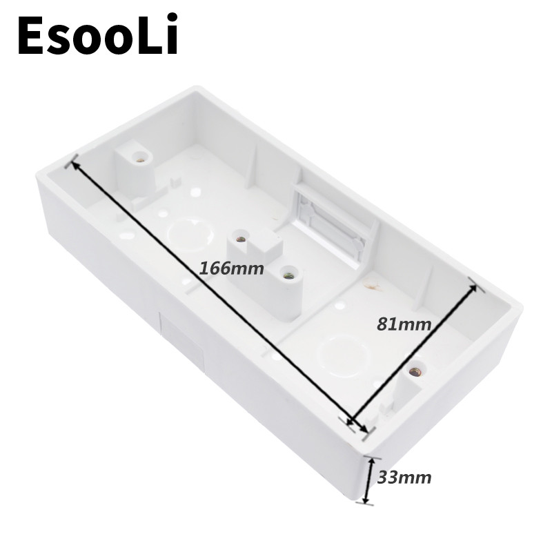EsooLi kutija za vanjsku montažu 172 mm * 86 mm * 33 mm za dvostruke dodirne prekidače ili utičnice tipa 86 odnosi se na bilo koji položaj zidne površine