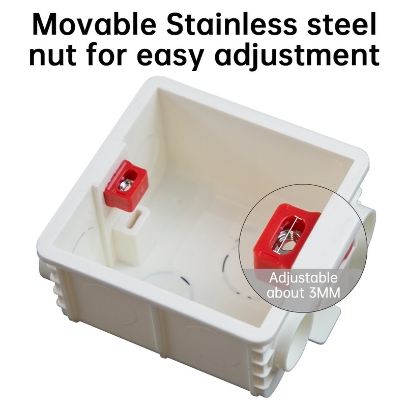 Montažna kutija tipa AMPCOM 86 za 86*86 mm zidni prekidač i utičnicu Prednja ploča Kaseta Univerzalna zidna stražnja razvodna kutija