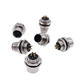 M12 stražnja montaža ploče Prirubnica Utičnica Senzor Konektor Vodootporni vijak Navojna spojnica Muški Ženski 3 4 5 8 Pin