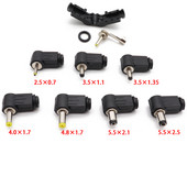 2PCS muški DC utični utikač Kut 90 stupnjeva L plastika 5,5*2,5 5,5*2,1 4,8*1,7 4,0*1,7 3,5*1,35 3,5*1,1 2,5*0,7 mm