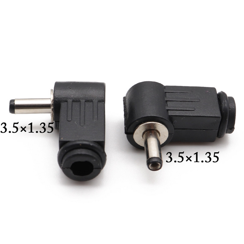 2PCS muški DC utični utikač Kut 90 stupnjeva L plastika 5,5*2,5 5,5*2,1 4,8*1,7 4,0*1,7 3,5*1,35 3,5*1,1 2,5*0,7 mm