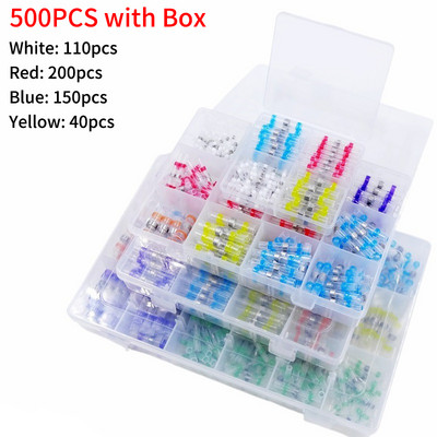 10/50/500 kom. Lemljene brtvene žičane konektore 3:1 Stegnuti termoskupljajući izolirani električni terminali Čeoni spoj Vodootporni rukav